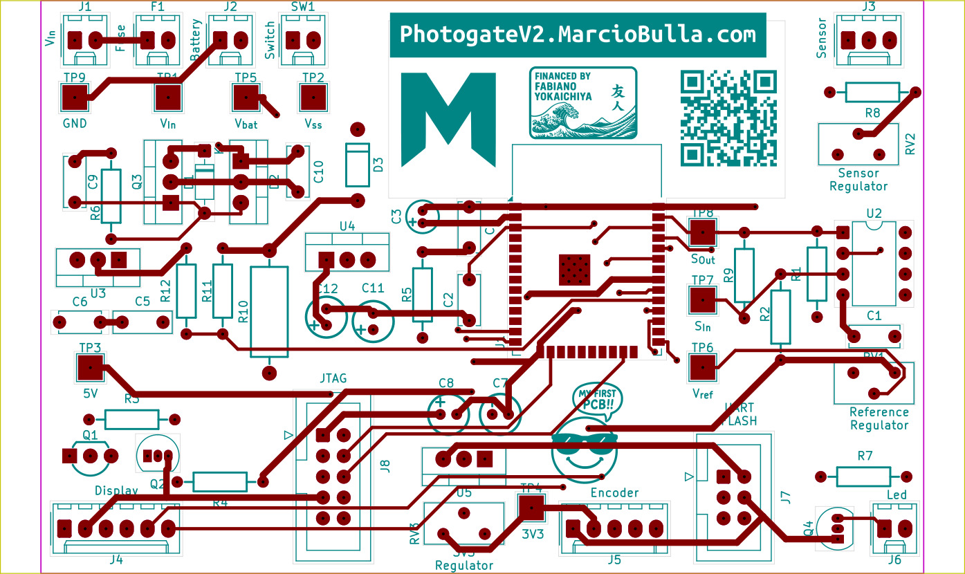 KiCad front PCB layout